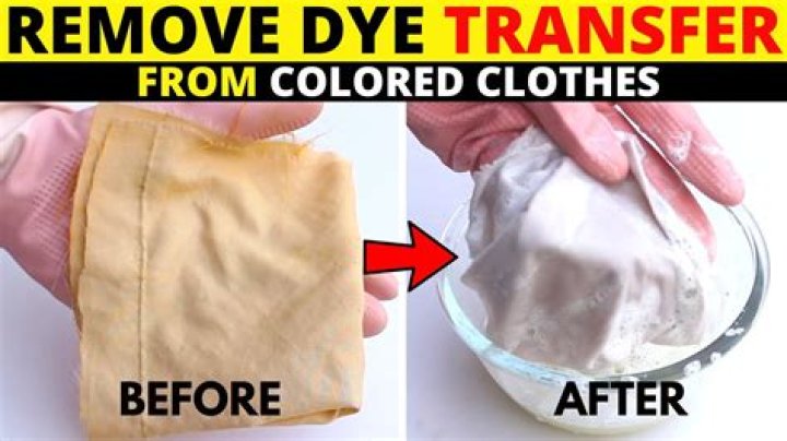 How do you remove dry dye transfer from colored clothes?
