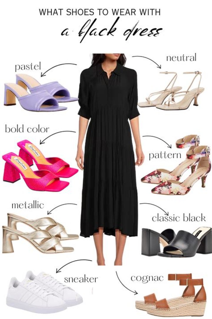 What footwear should I wear with black dress?