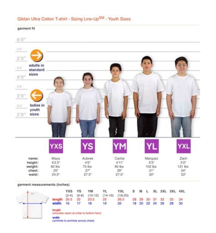 What size is a youth 12 shirt?